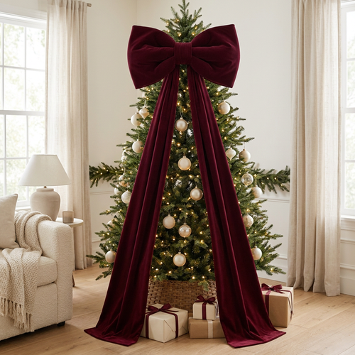 Oversized Velvet Christmas Tree Bow