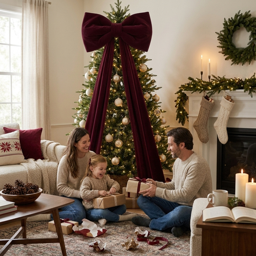 Oversized Velvet Christmas Tree Bow