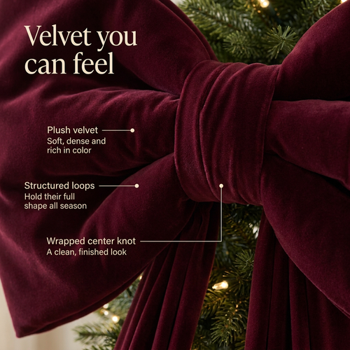 Oversized Velvet Christmas Tree Bow