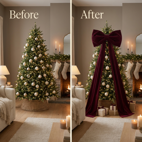Oversized Velvet Christmas Tree Bow