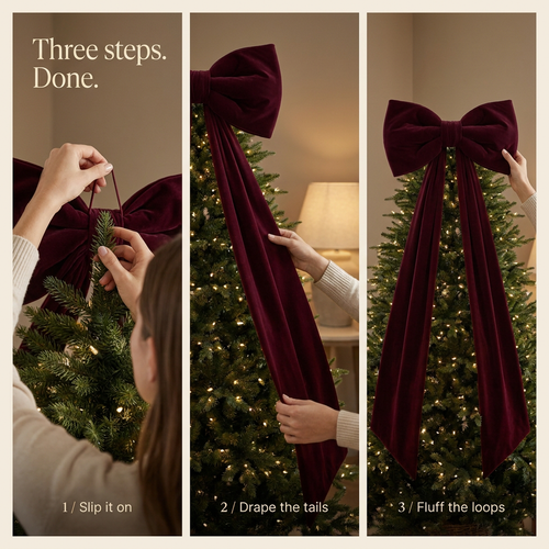Oversized Velvet Christmas Tree Bow