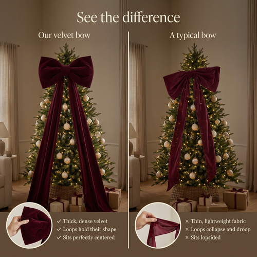 Oversized Velvet Christmas Tree Bow