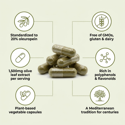 Olive Leaf Extract 1,500mg with 300mg Oleuropein